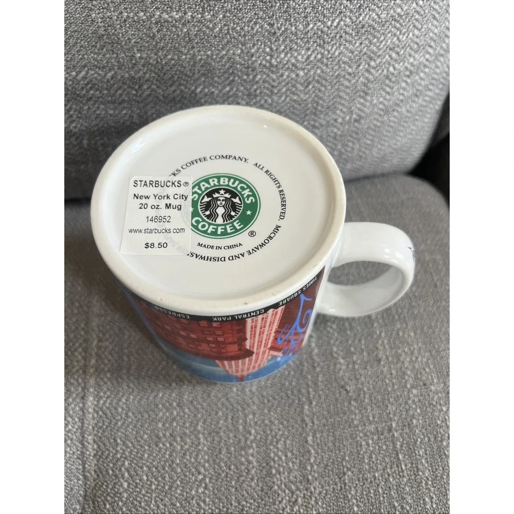 Starbucks Y2K 1999 Coffee NEW YORK CITY Blue White Jumbo 20oz Coffee Tea Mug Cup